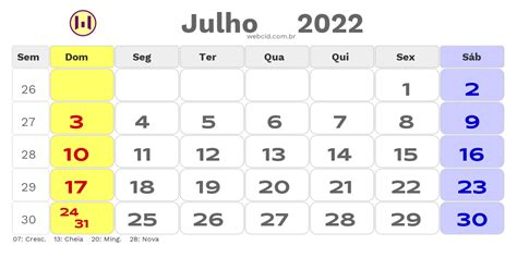feriado em julho 2022